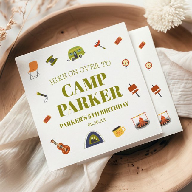 Serviette En Papier Camping Camper Fête d'anniversaire (Créateur téléchargé)