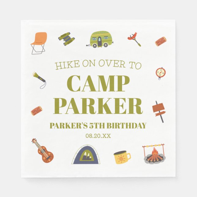Serviette En Papier Camping Camper Fête d'anniversaire (Devant)