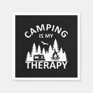 Serviette En Papier Camping est ma thérapie drôle slogan de camper