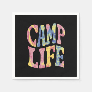 Serviette En Papier Camping Filles d'été Camp Life Tie-Die Rétro 