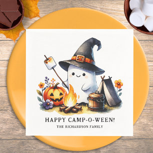 Serviette En Papier Camping Halloween Happy Camp-o-ween Cute Ghost