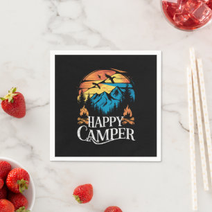 Serviette En Papier Camping heureux rétro vintage Équipage de camping 