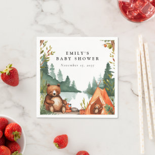 Serviette En Papier Camping Mountain Baby shower rustique