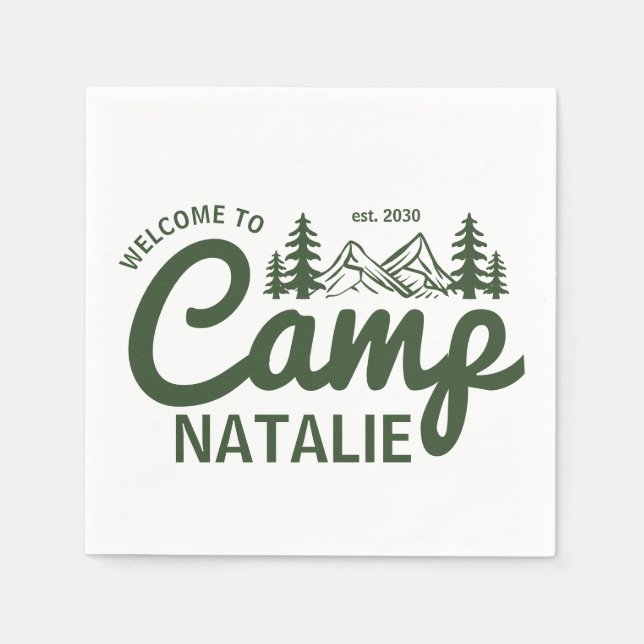 Serviette En Papier Camping personnalisé Bachelorette Party Bridesmait (Devant)