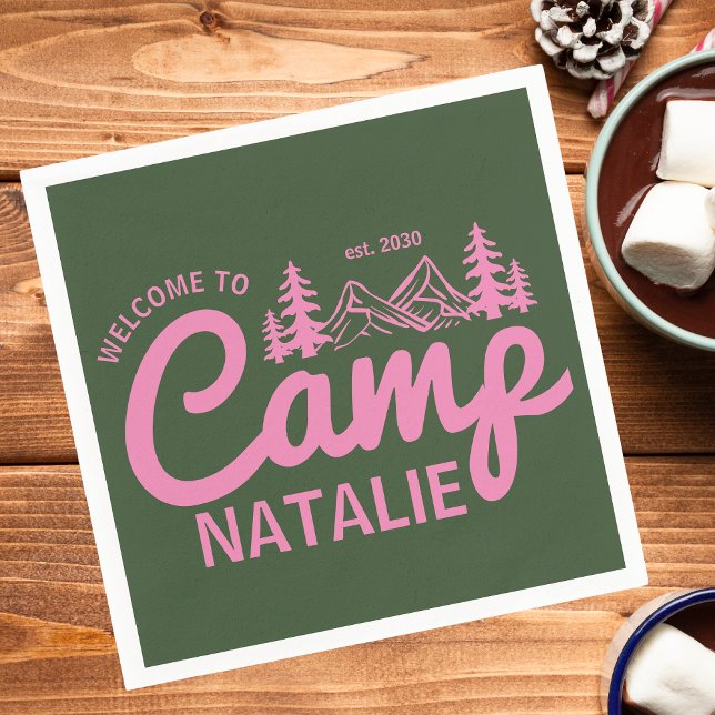 Serviette En Papier Camping personnalisé Bachelorette Party Bridesmait (Créateur téléchargé)