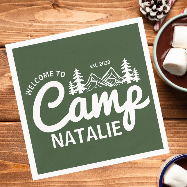 Serviette En Papier Camping personnalisé Bachelorette Party Bridesmait (Créateur téléchargé)