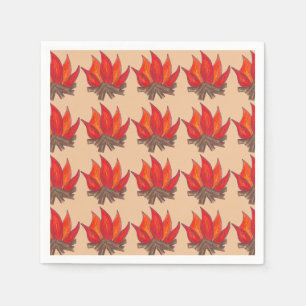 Serviette En Papier Camping Red Orange Campfire Camp d'été