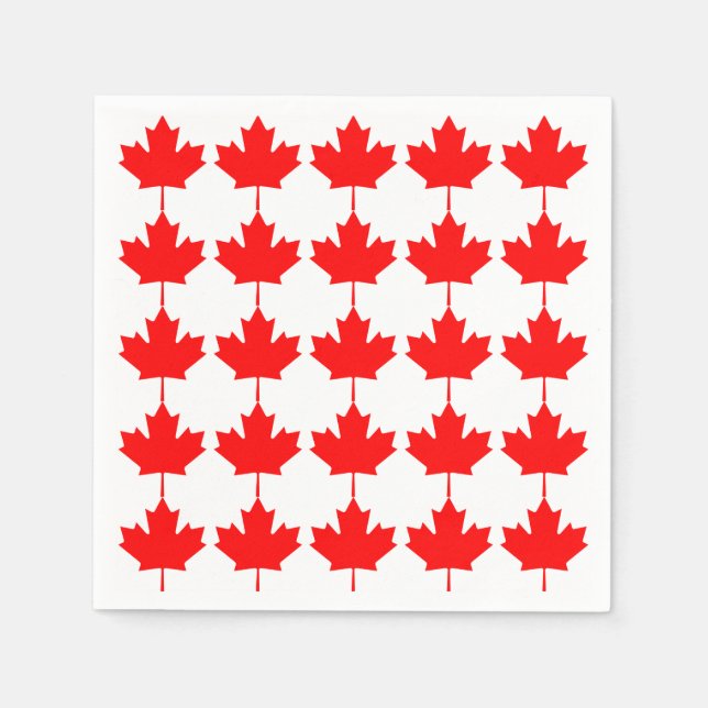Serviette En Papier Canada Motif de feuille d'érable rouge (Devant)