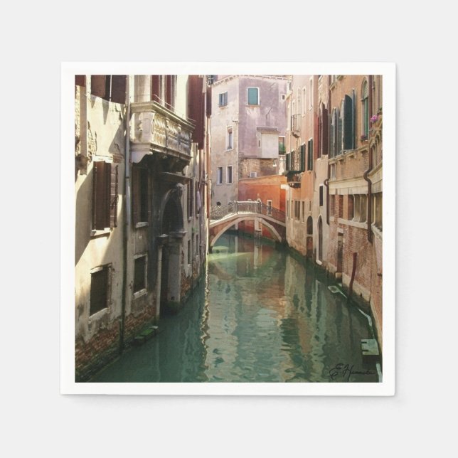 Serviette En Papier Canal de Venise (Devant)