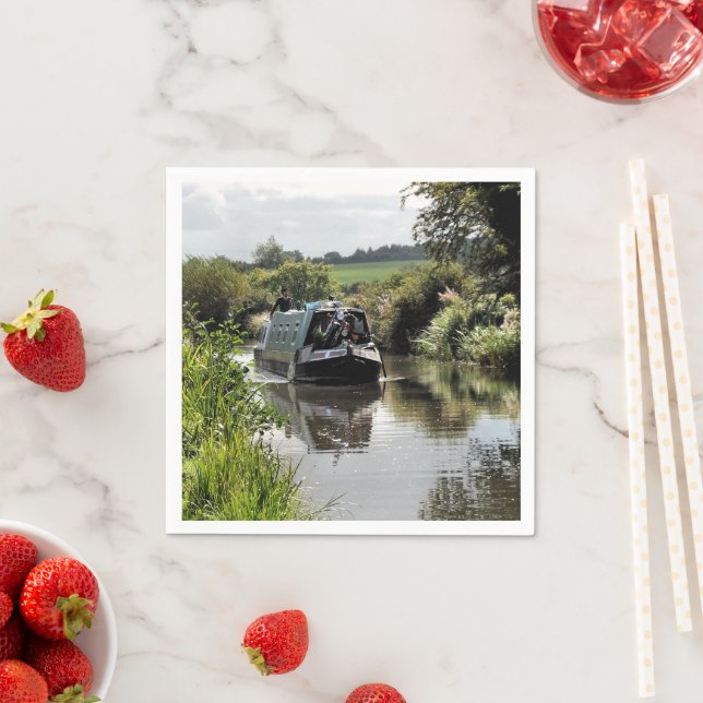 SERVIETTE EN PAPIER CANAL NARROWBOAT (En situation)