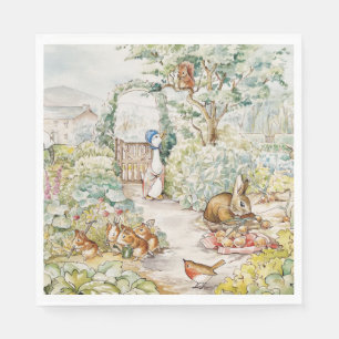 Serviette En Papier Canard classique se promenant dans le jardin potag