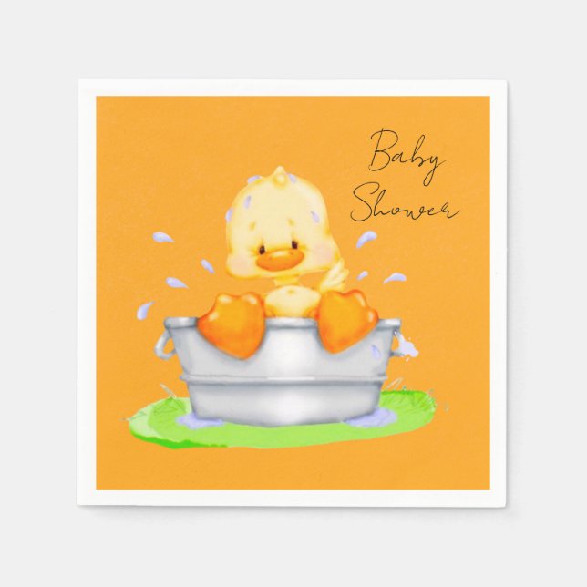 Serviette En Papier Canard dans un Baby shower à Tub (Devant)