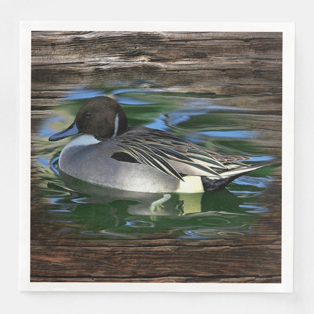Serviette En Papier Canard De Mallard Sur Le Lac (Devant)