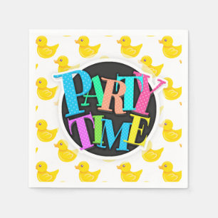 Serviette En Papier Canard en caoutchouc jaune et blanc, mignon