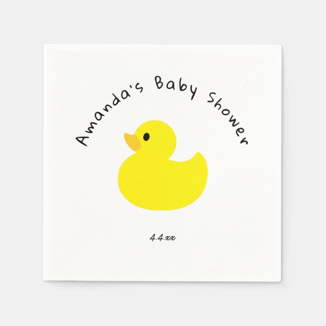 Serviette En Papier Canard jaune - Baby shower (Devant)