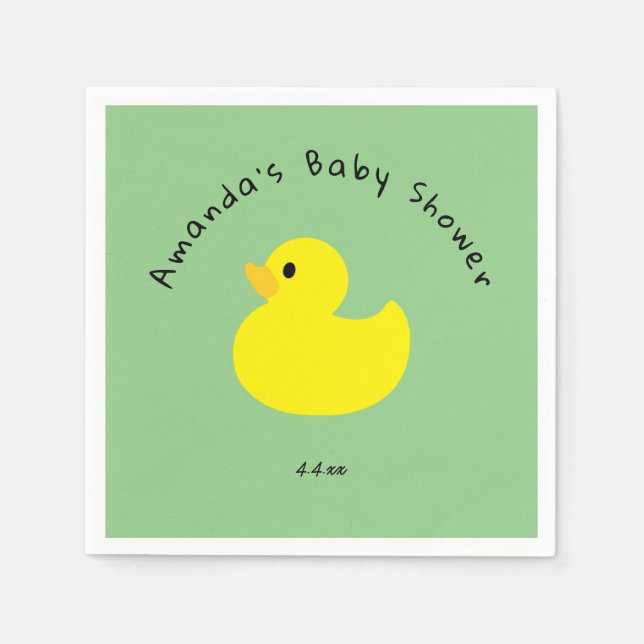 Serviette En Papier Canard jaune - Baby shower (Devant)