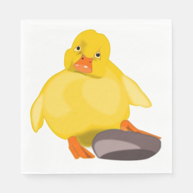 Serviette En Papier Canard jaune mignon (Devant)