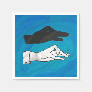 Serviette En Papier Canard noir sur bleu