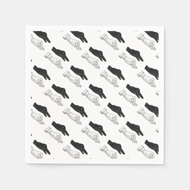 Serviette En Papier Canard Silhouette main (Devant)