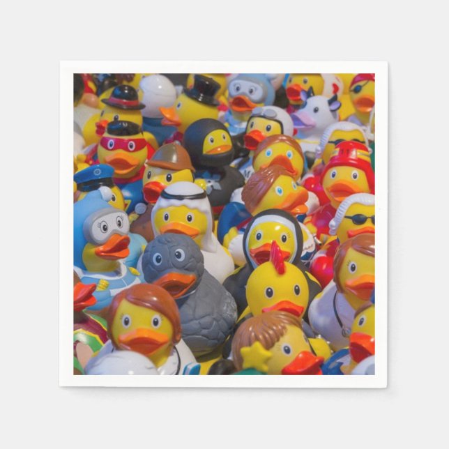 Serviette En Papier Canards en plastique jaune déguisés (Devant)