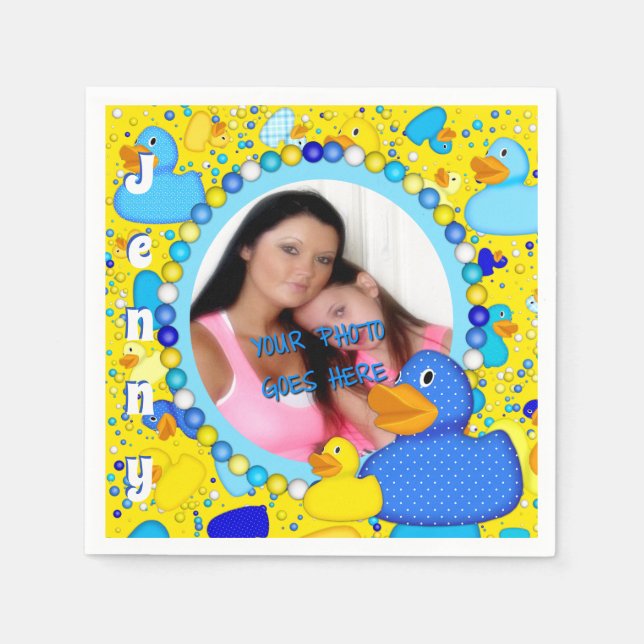 Serviette En Papier Canards-n-points-Style-3-Jaune-MODÈLE-PHOTO-3 (Devant)