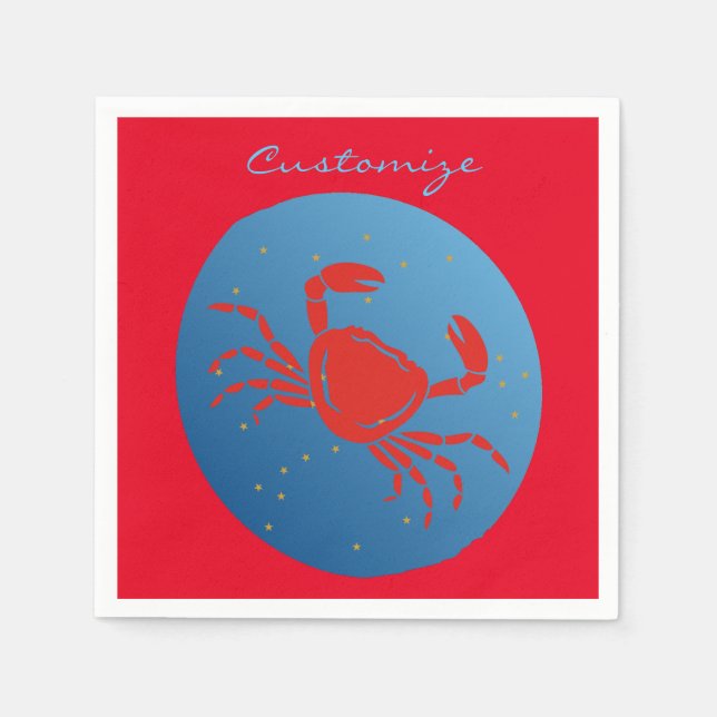 Serviette En Papier Cancer Crabe Zodiac Thunder_Cove (Devant)