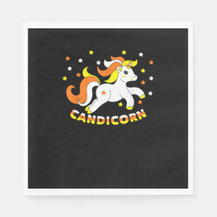 Serviette En Papier Candicorn Mignon Licorne Halloween Bonbon de Maïs