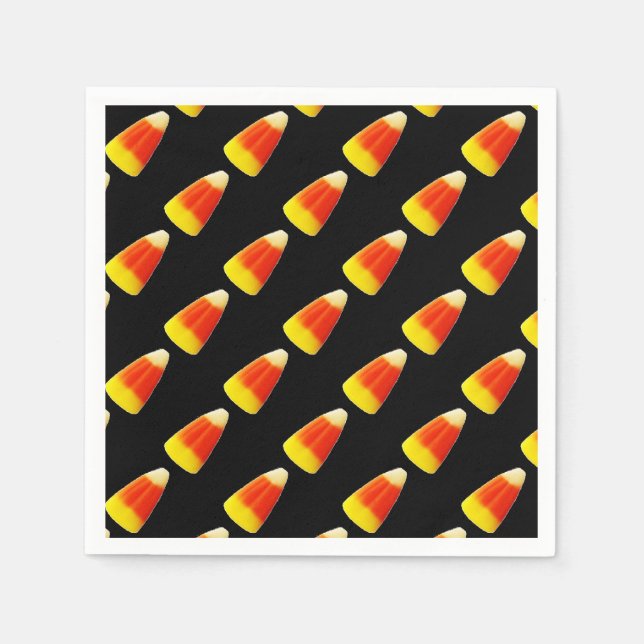 Serviette En Papier Candy Corn Halloween Cocktail Napkin (Devant)