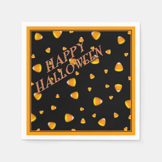 Serviette En Papier Candy Corn Halloween Party Naples (Devant)