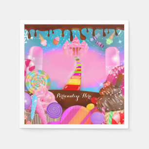 Serviette En Papier Candy Land Imaginaire fête Anniversaire Personnali