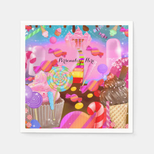 Serviette En Papier Candy Land Imaginaire fête Anniversaire Personnali