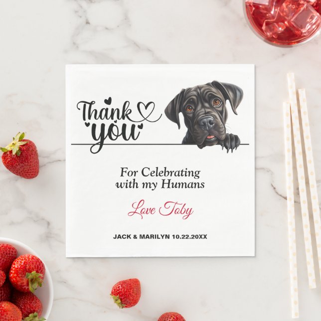 Serviette En Papier Cane Corso Mariage Merci (En situation)