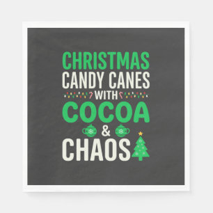Serviette En Papier Canne à sucre de Noël Chaos de cacao de fêtes