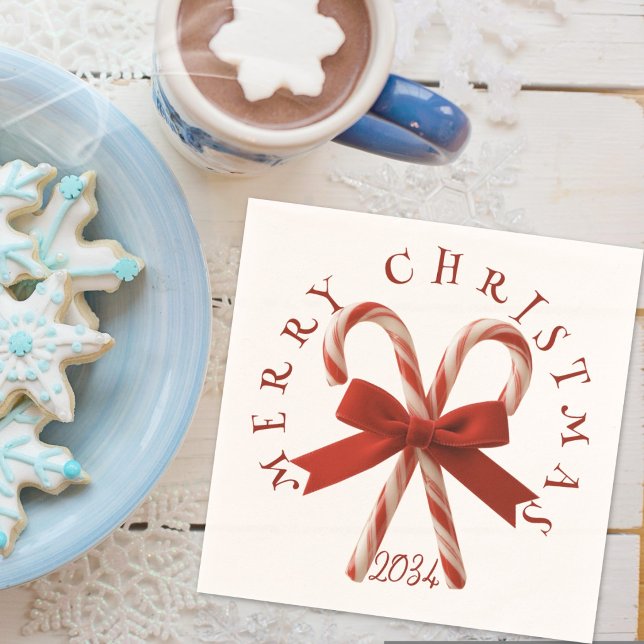 Serviette En Papier Canneberges Joyeux Noël Fête de fin d'année (Créateur téléchargé)