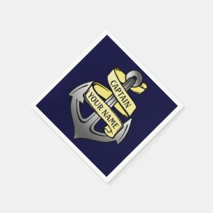 Serviette En Papier Capitaine de bateau personnalisable votre Ancre