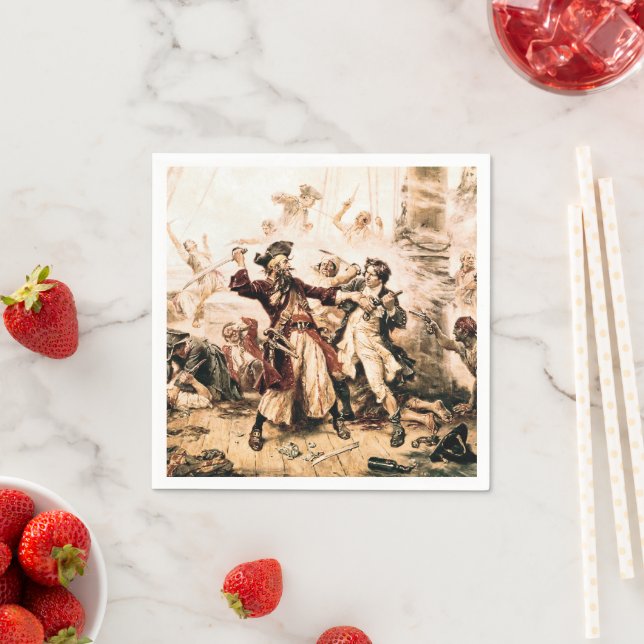 Serviette En Papier Capture, Barbe noire pirate, Revenge de la reine A (En situation)