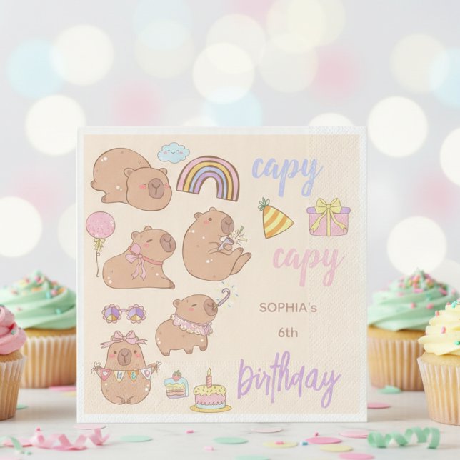 Serviette En Papier Capy capy anniversaire (Créateur téléchargé)