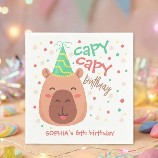 Serviette En Papier Capy capy anniversaire capybara (Créateur téléchargé)