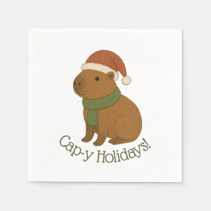 Serviette En Papier Capybara à Noël