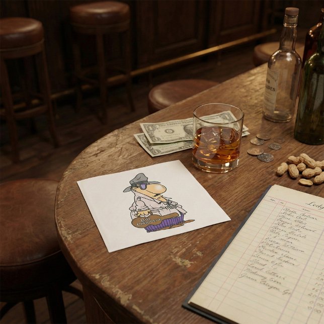 Serviette En Papier Caractère Collecteur de facture humoristique (Créateur téléchargé)