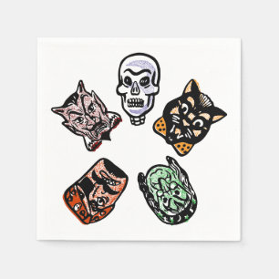 Serviette En Papier Caractères Halloween classiques
