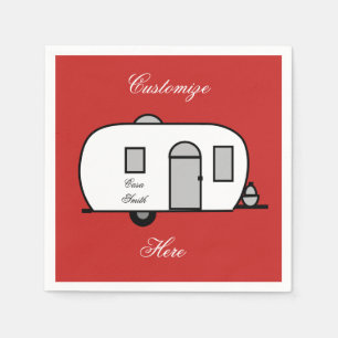 Serviette En Papier Caravane arrondie par remorque classique vintage