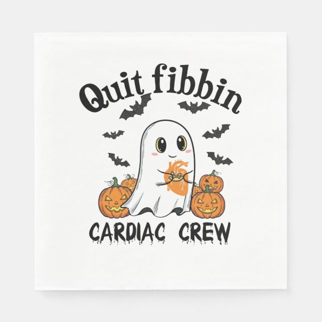 Serviette En Papier Cardiac Crew Funny Boo-Ghost Citrouille (Devant)