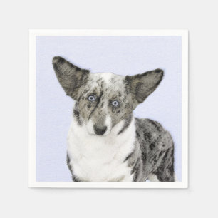 Serviette En Papier Cardigan Welsh Corgi Peinture - Chien d'art origin