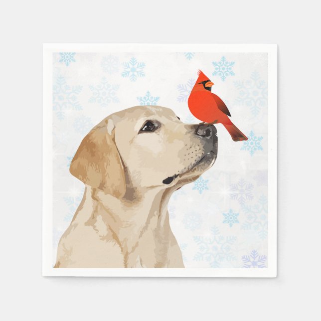 Serviette En Papier Cardinal de Noël du Laboratoire Jaune - adorable c (Devant)