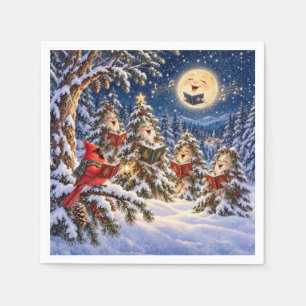 Serviette En Papier Cardinal de Noël et Chœur de l'Arbre d'Hiver