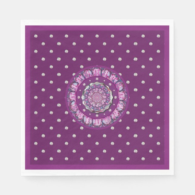 Serviette En Papier Cardinal Red Rosace (Devant)