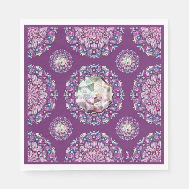 Serviette En Papier Cardinal Red Rosace (Devant)