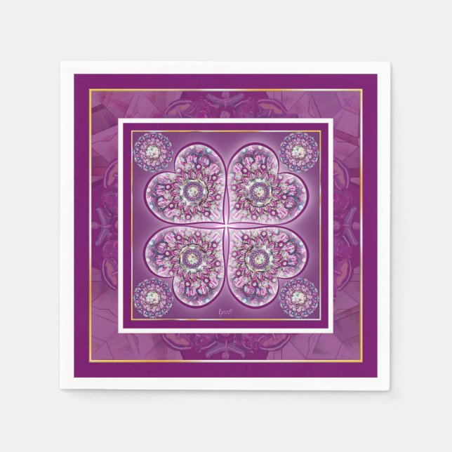 Serviette En Papier Cardinal Red Rosace (Devant)