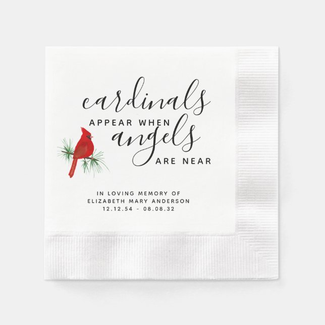 Serviette En Papier Cardinal Remembrance Hommage serviettes (Devant)